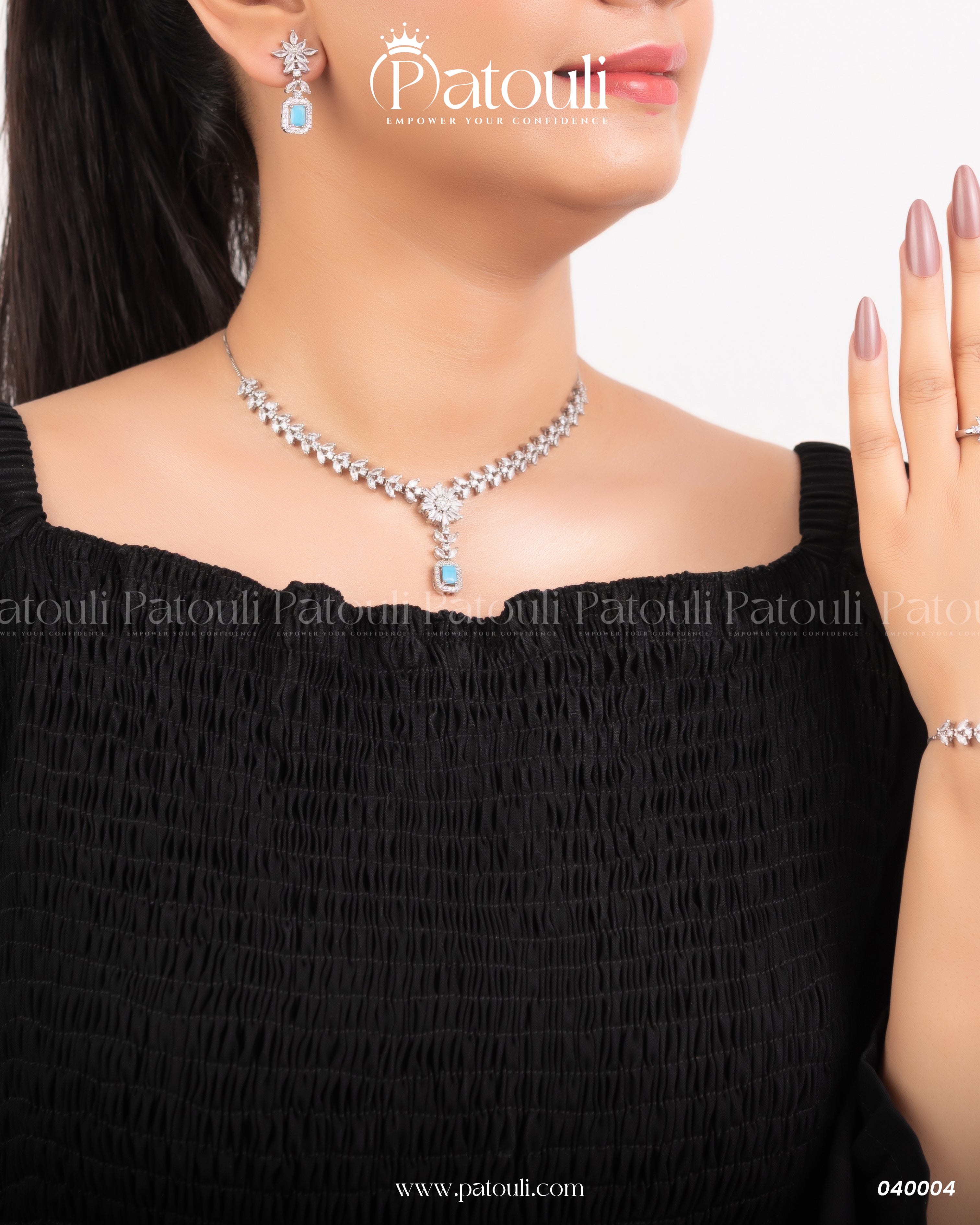 Majestic Jewellery Light Blue Stone Set