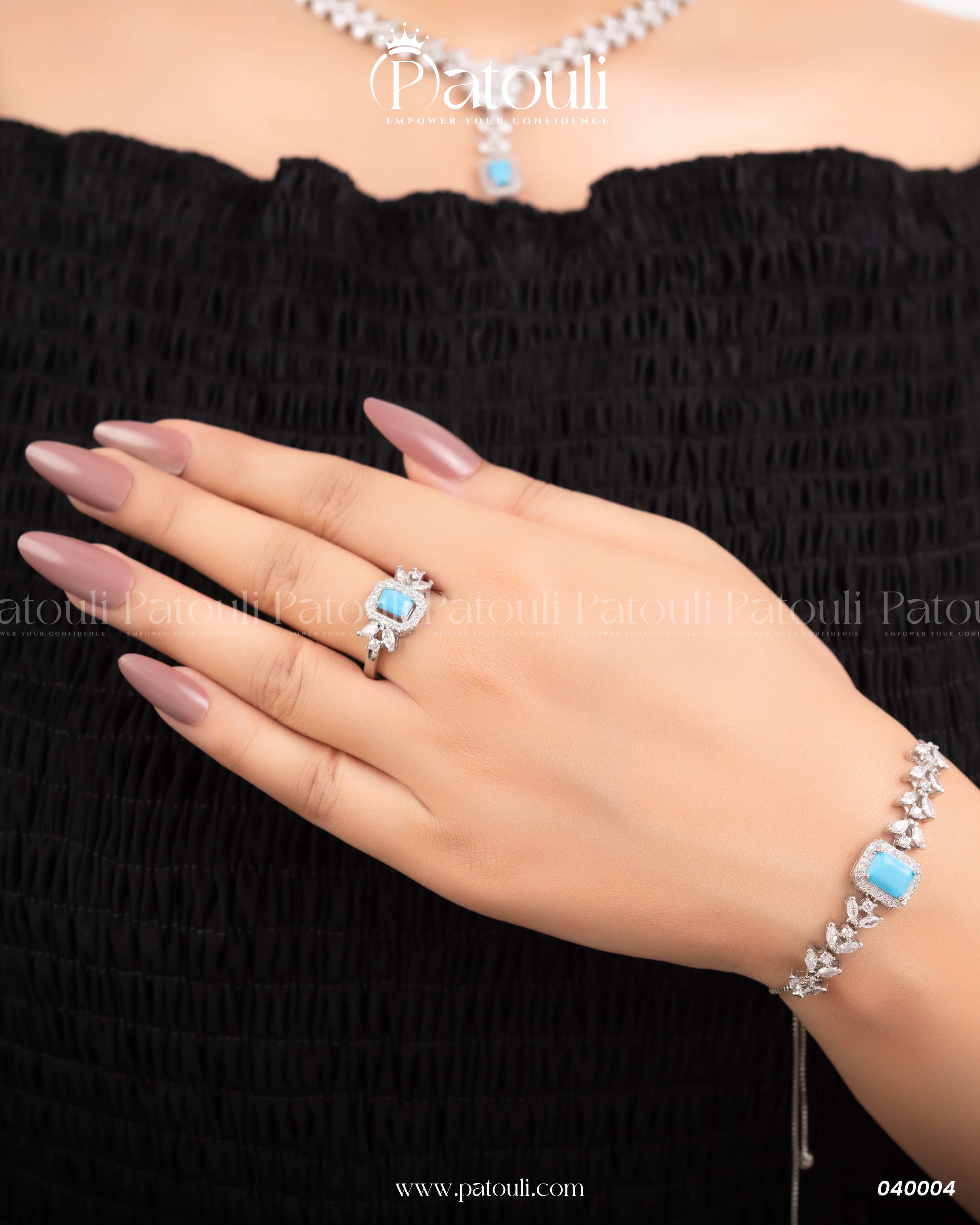 Majestic Jewellery Light Blue Stone Set