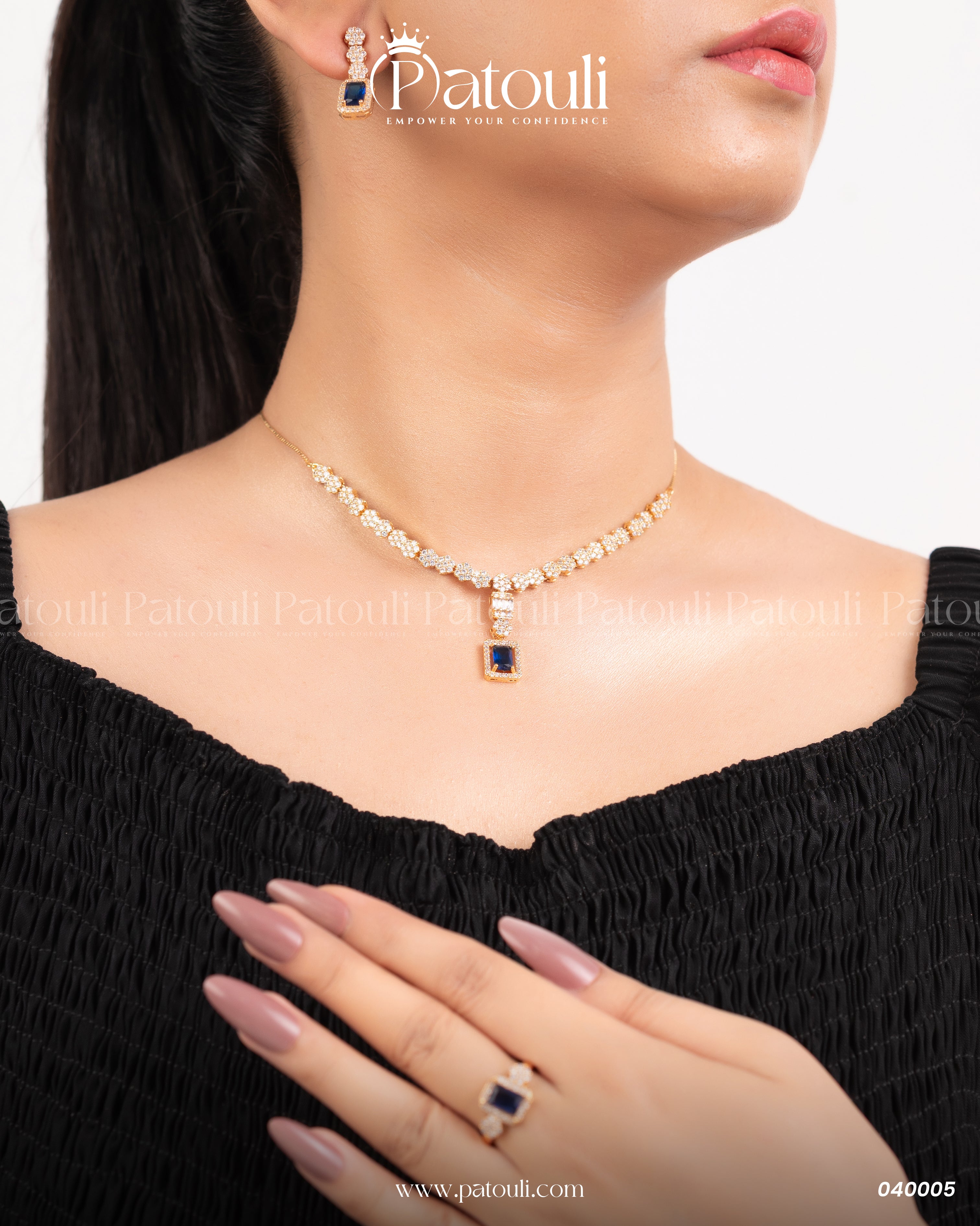 Beautiful Leaf Design Blue Stone