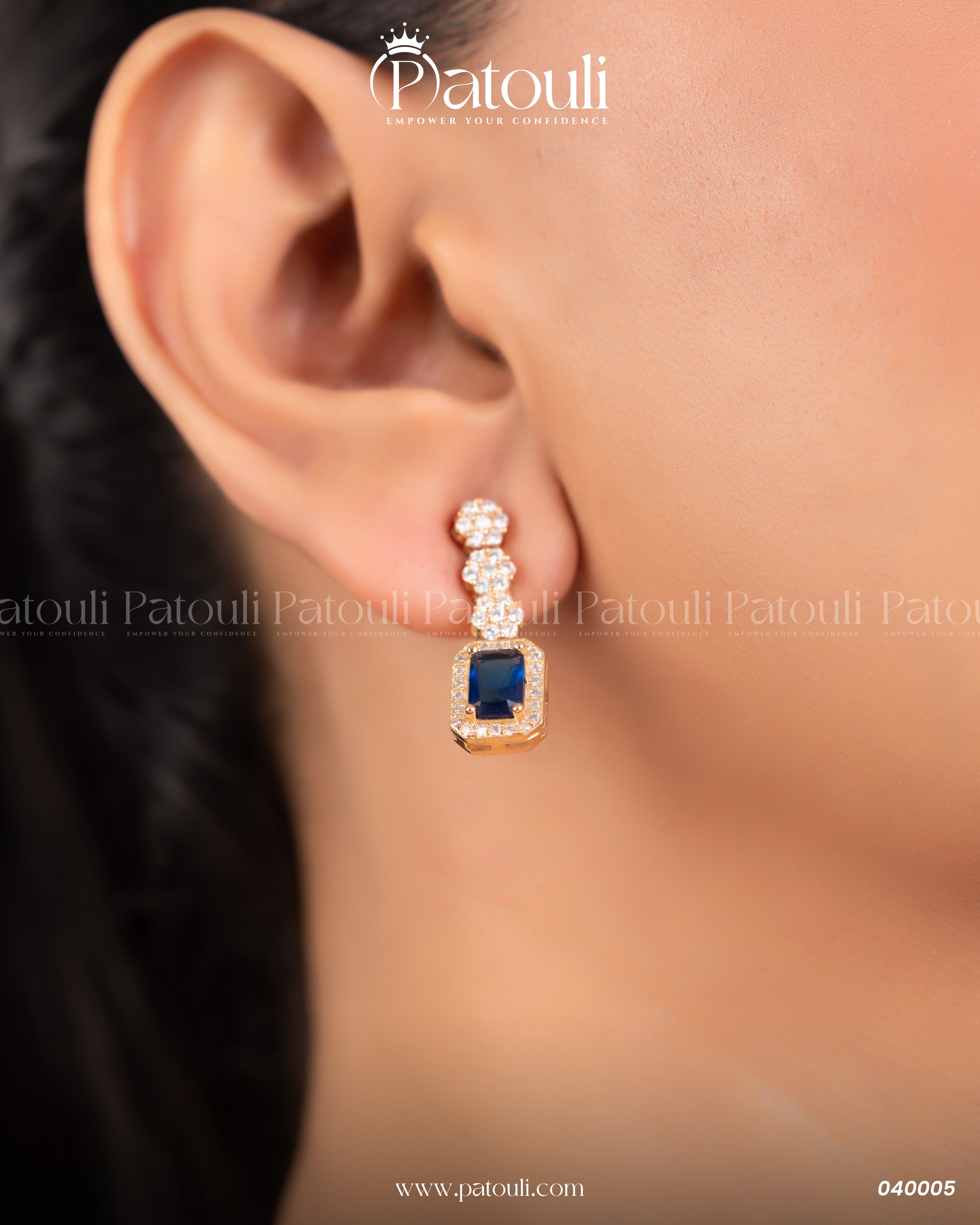 Beautiful Leaf Design Blue Stone