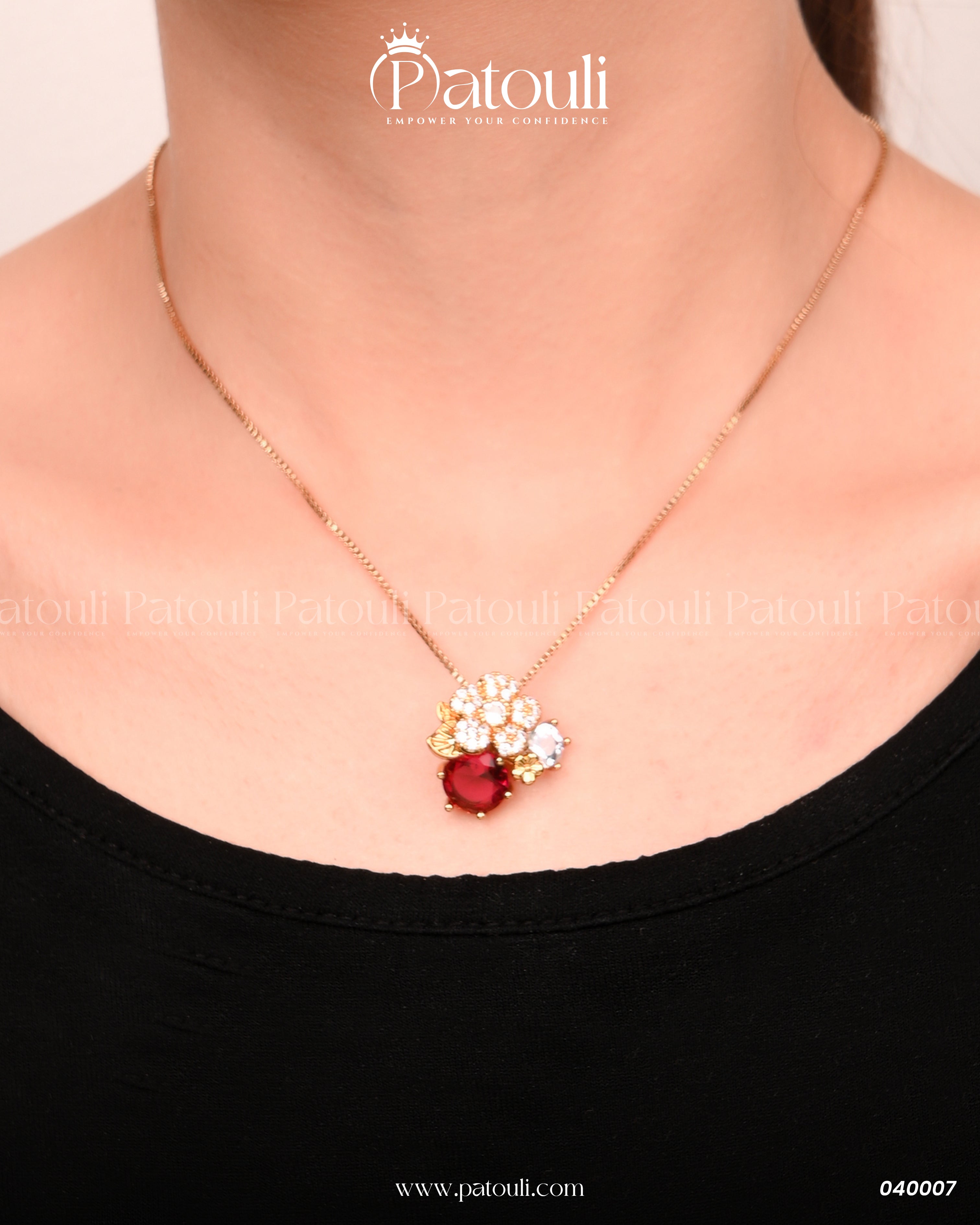 The Ruby Halo Spark Pendant Set