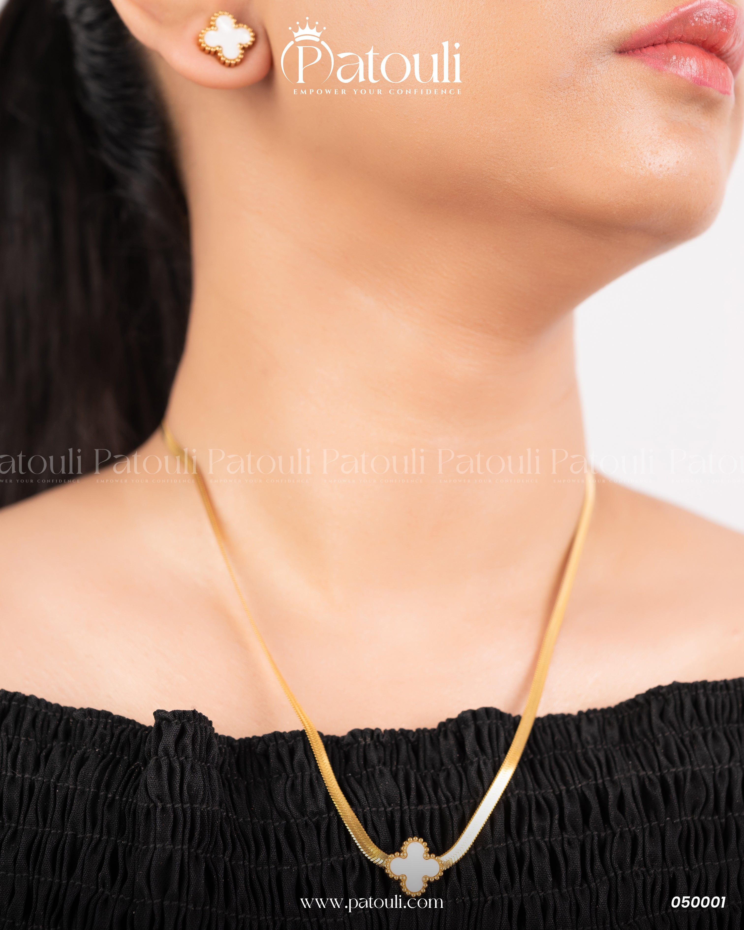 White Van Cleef Snake Necklace