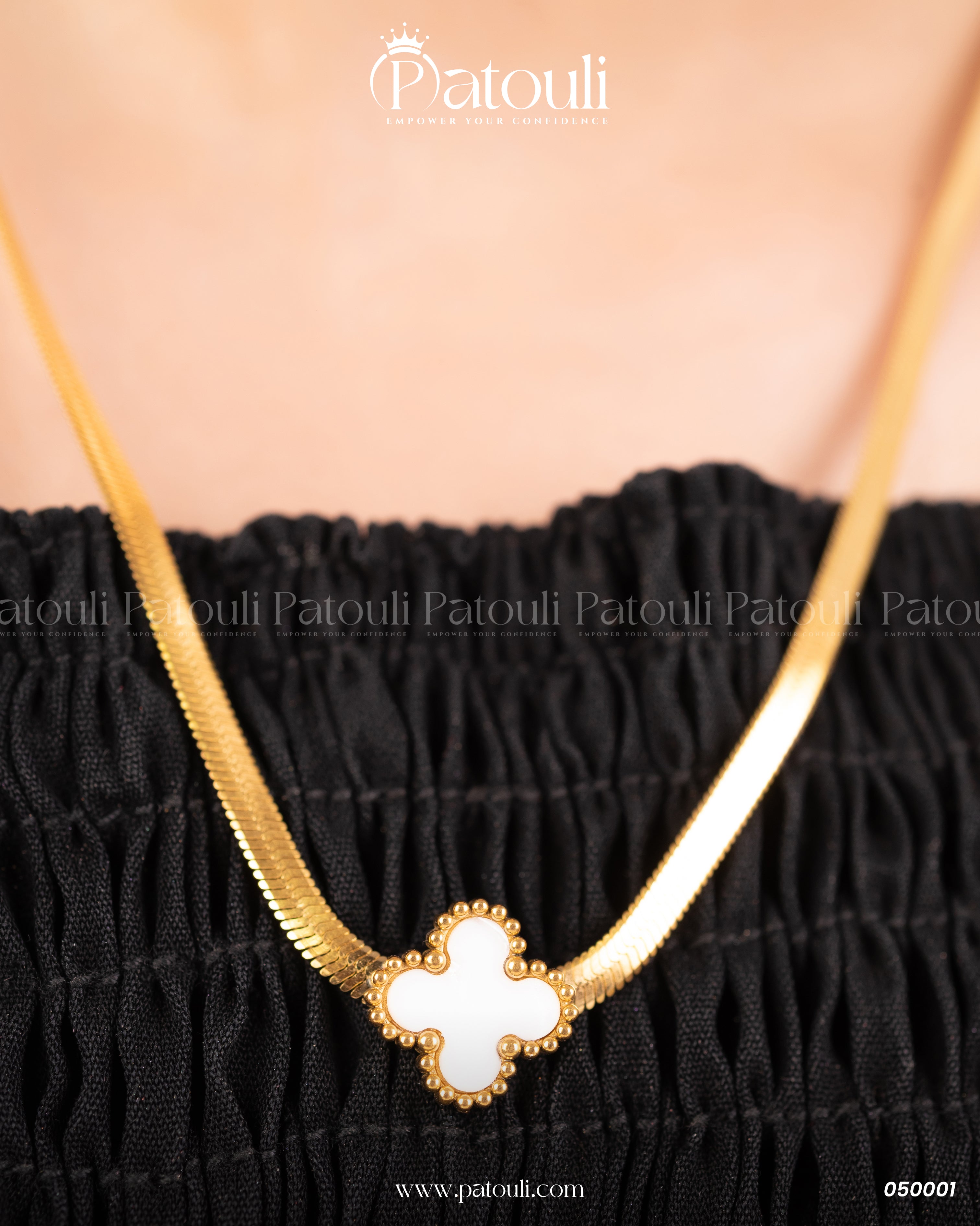White Van Cleef Snake Necklace