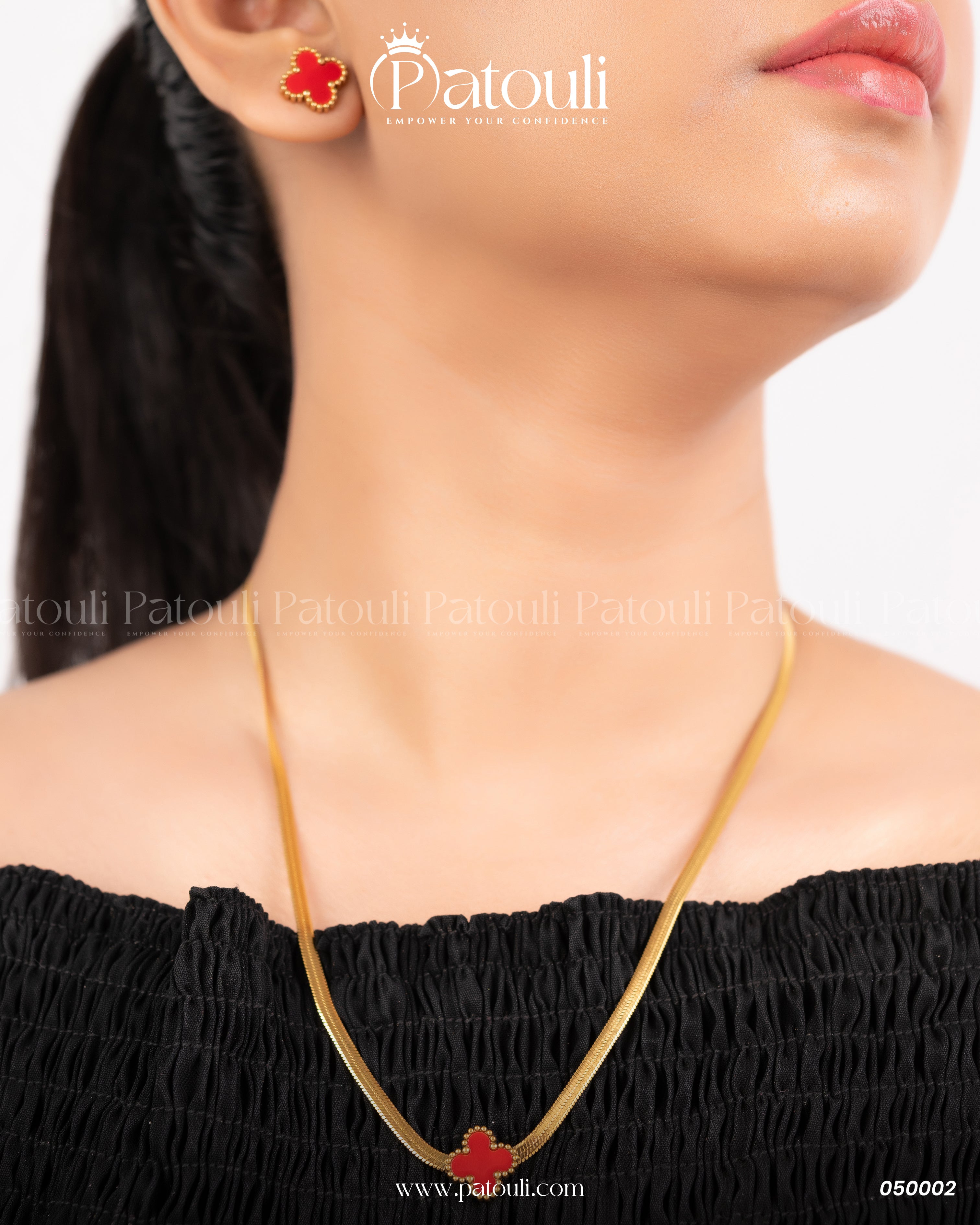 Red Van Cleef Snake Necklace
