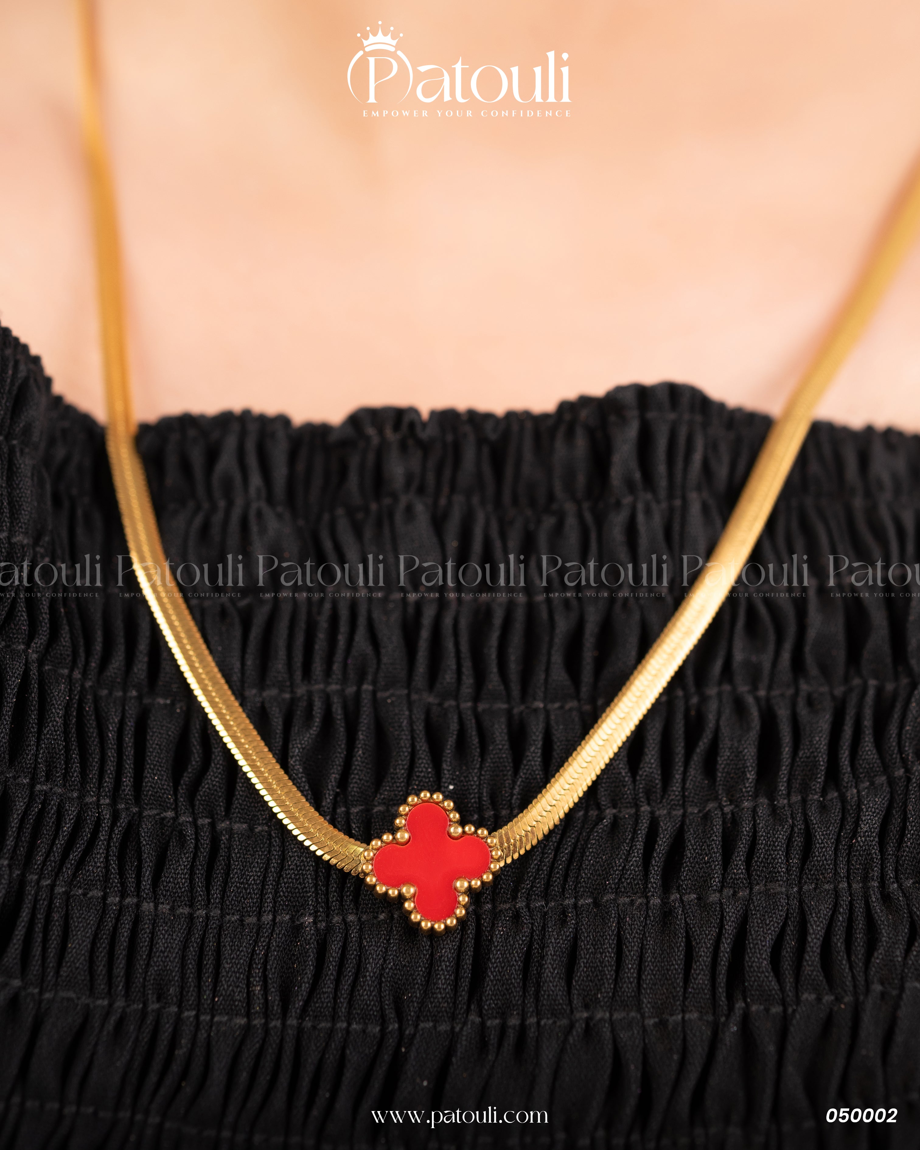 Red Van Cleef Snake Necklace