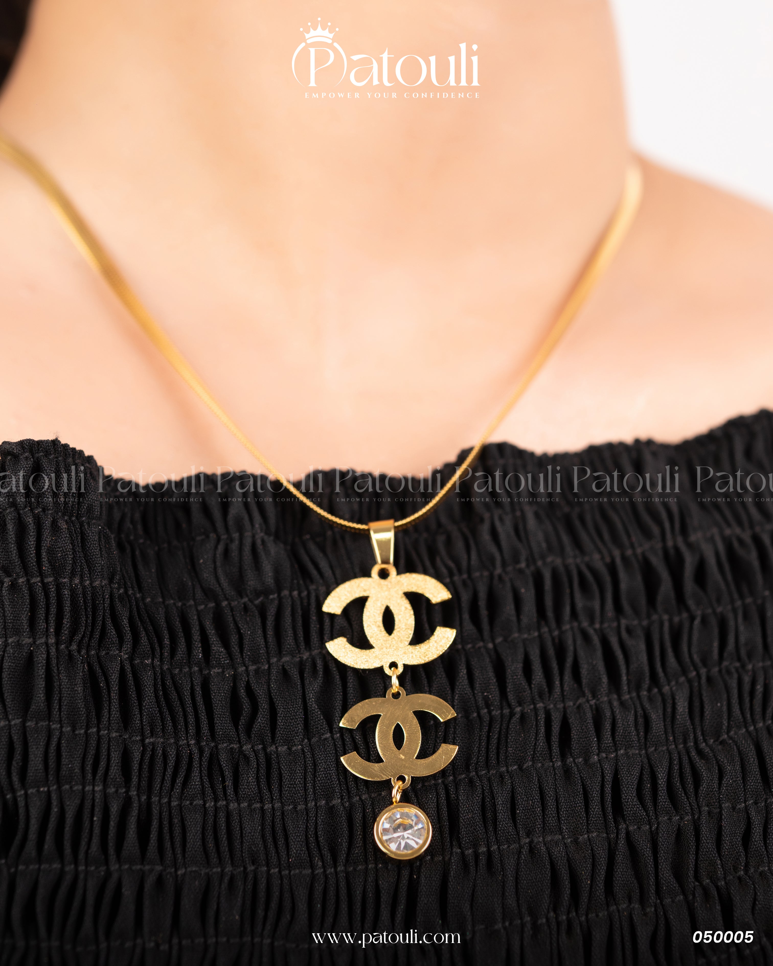 Luxury Double C Drop With Snake Chain