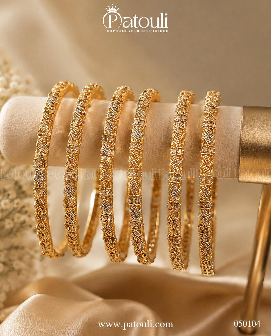 Shahi Mesh Bangles -6pcs