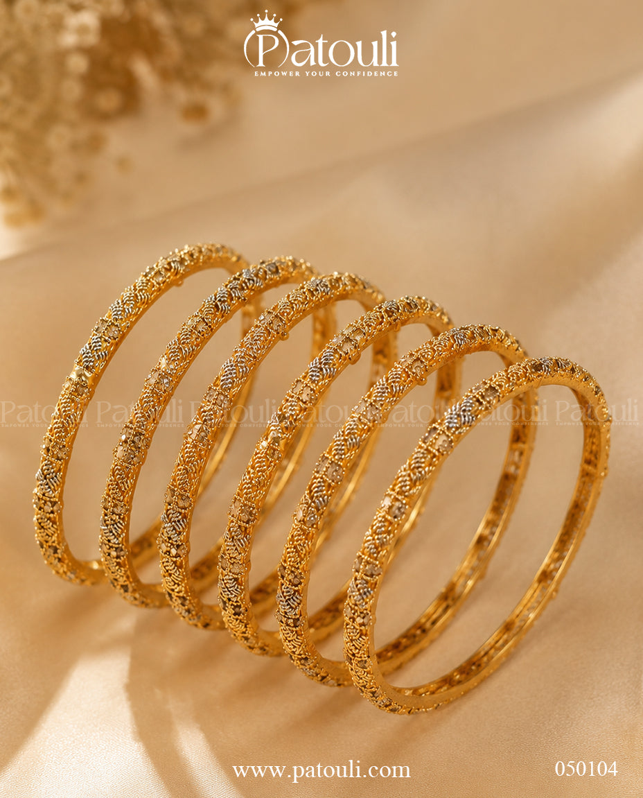 Shahi Mesh Bangles -6pcs