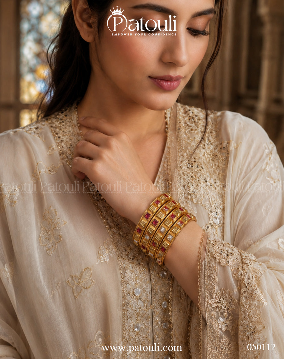 Premium Indian Kada Bangles –  4 Pcs