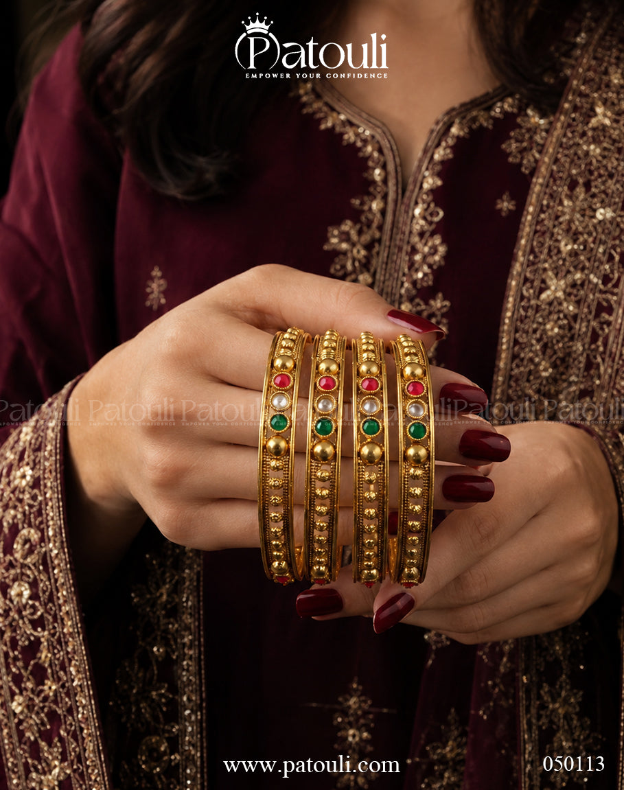 Designer Indian Bangles – 4 Pcs