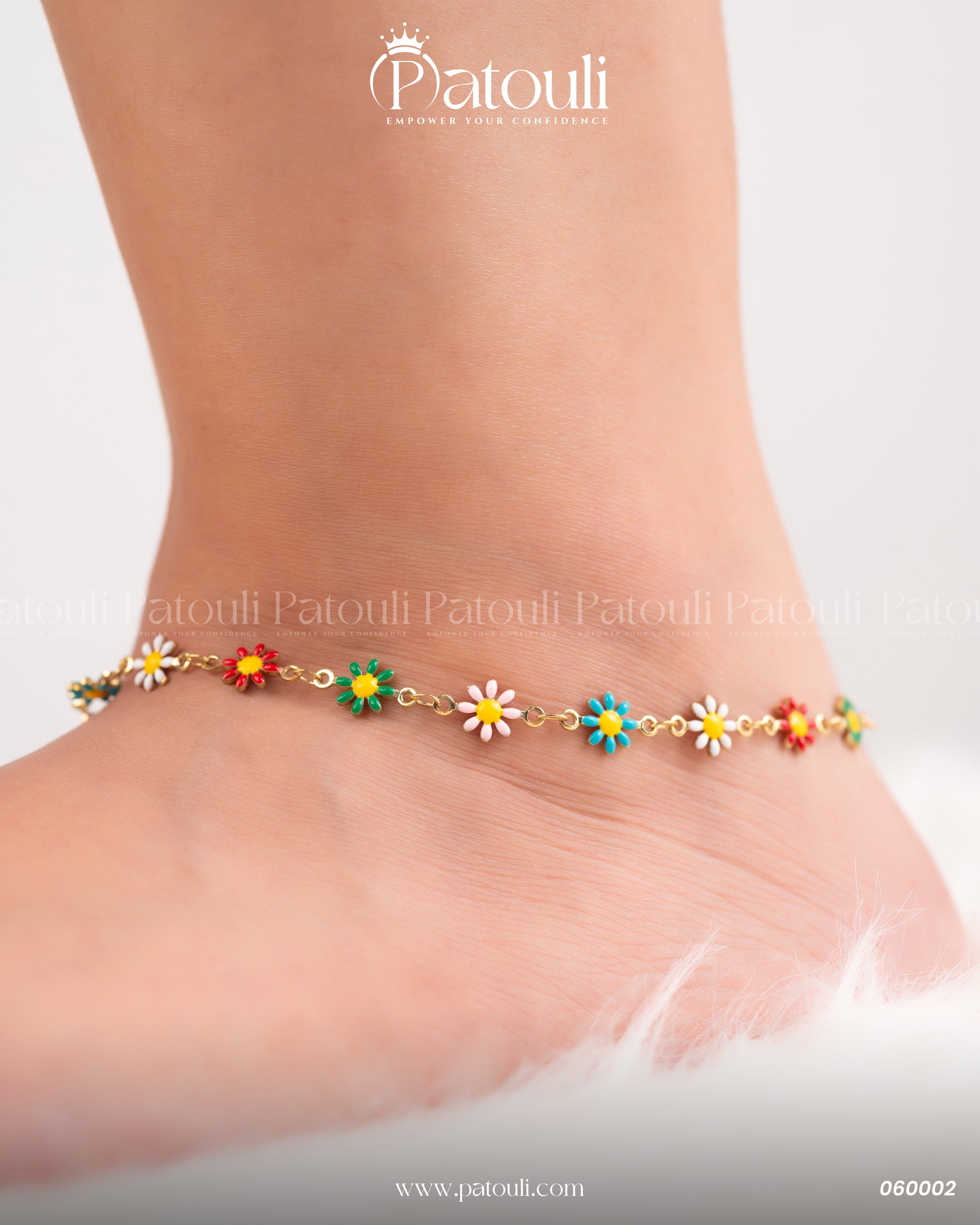 Multicolor Flower Anklet