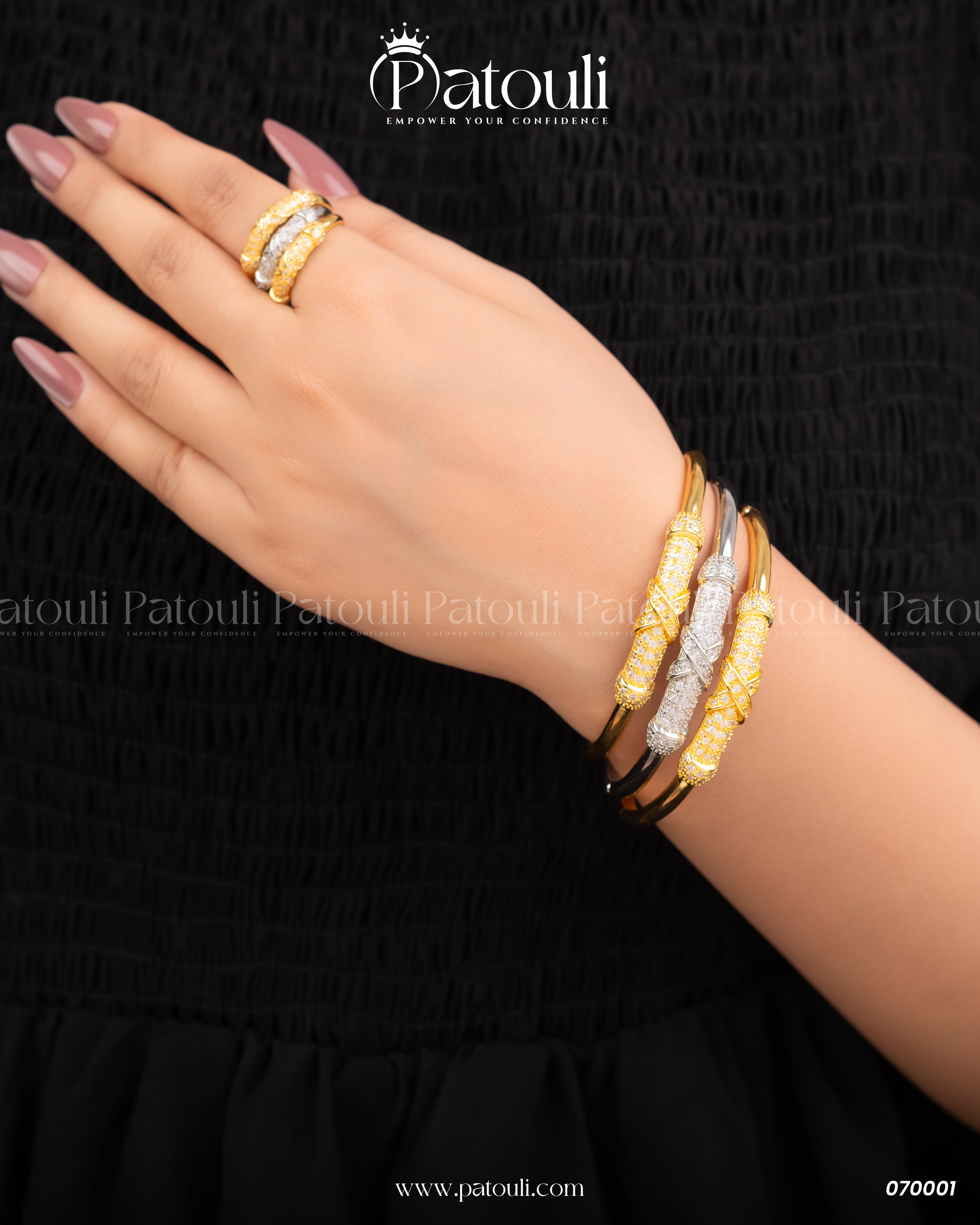 X Design Elelgant Bracelet With Ring Pack of 3