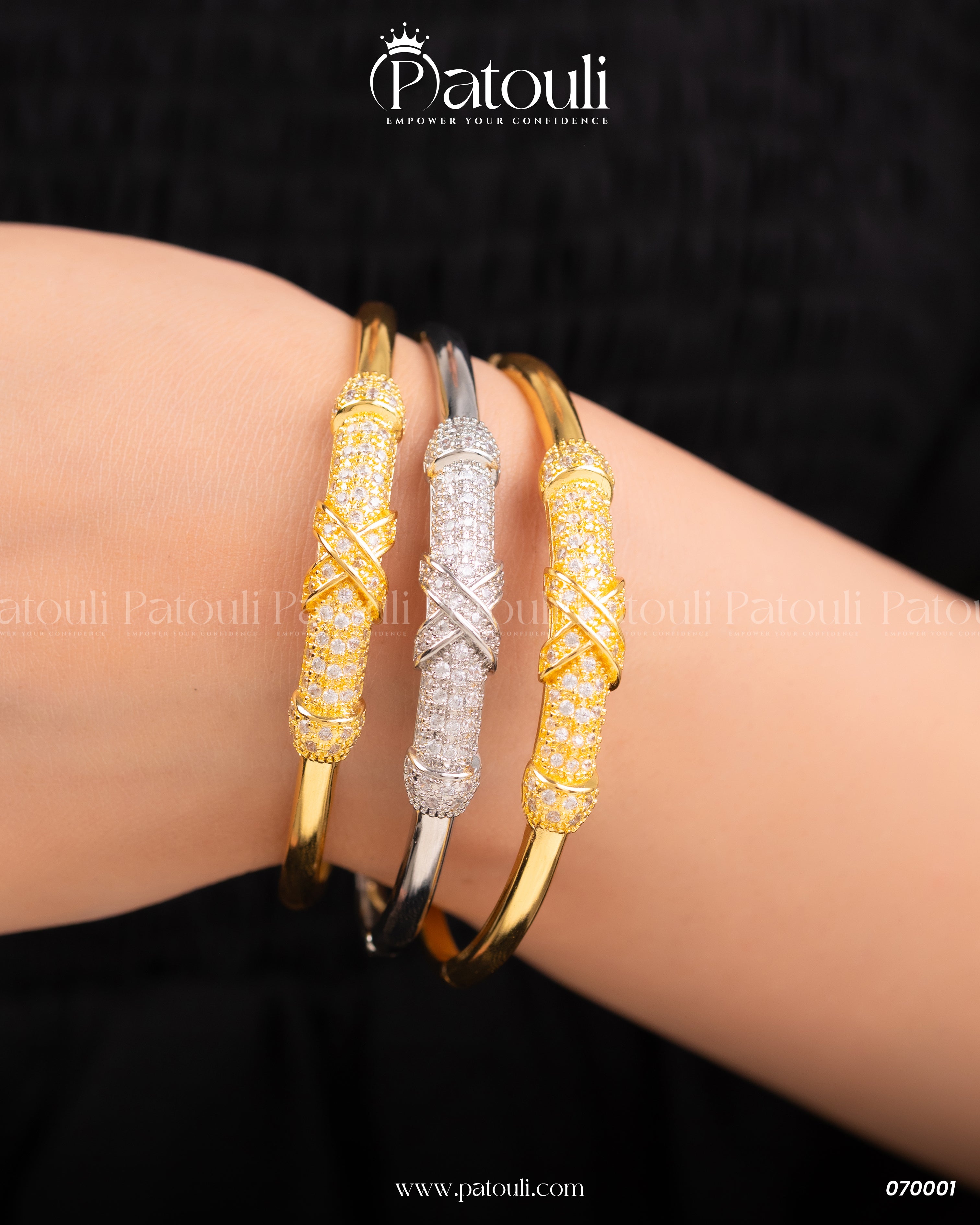 X Design Elelgant Bracelet With Ring Pack of 3
