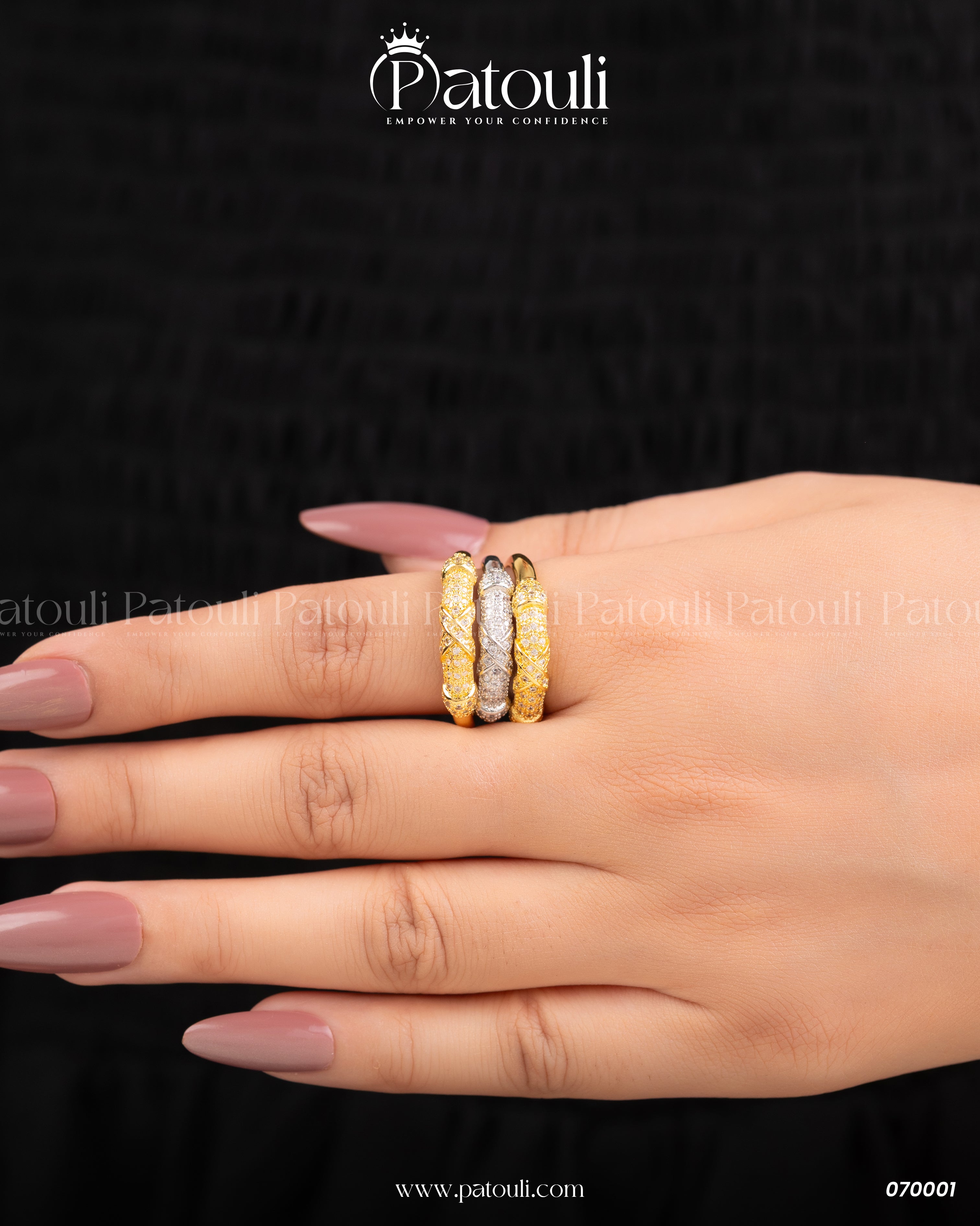 X Design Elelgant Bracelet With Ring Pack of 3