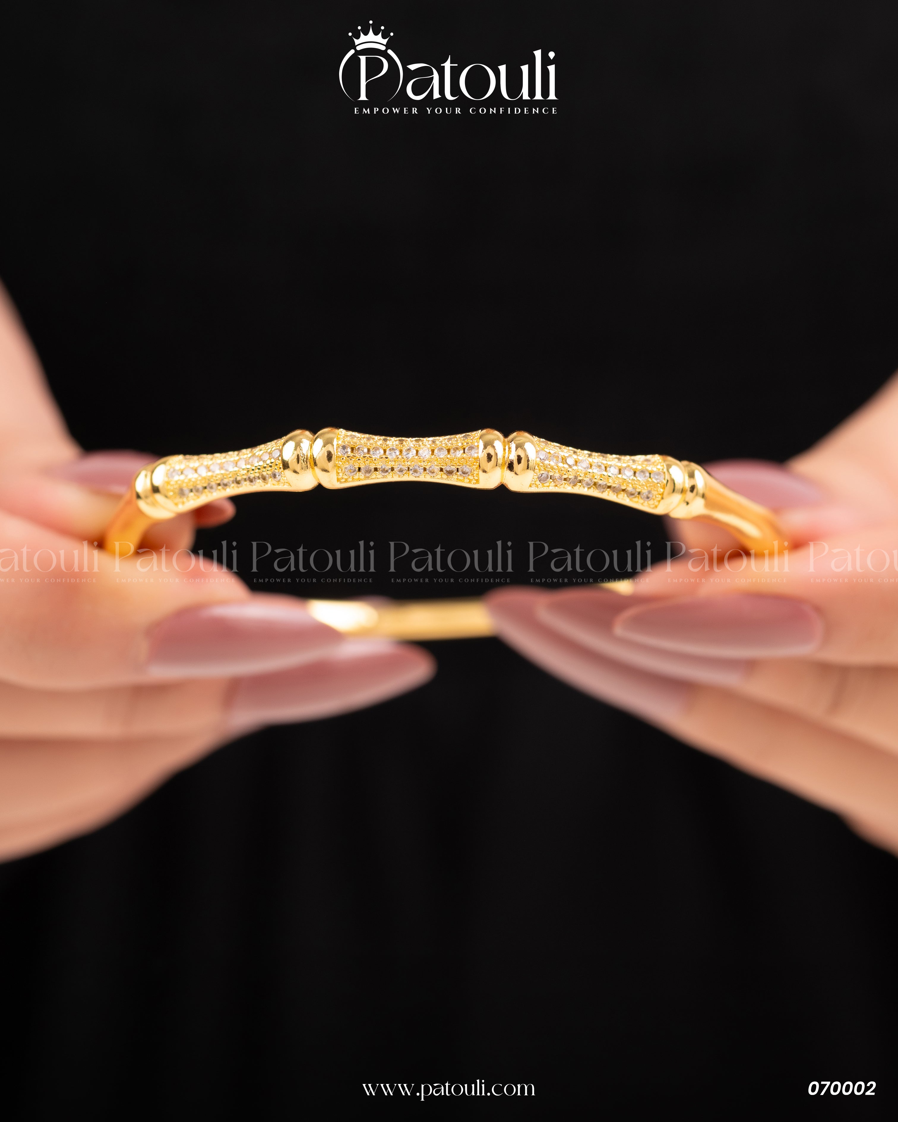 Bone Design Golden Bangles With Ring Pack of 3