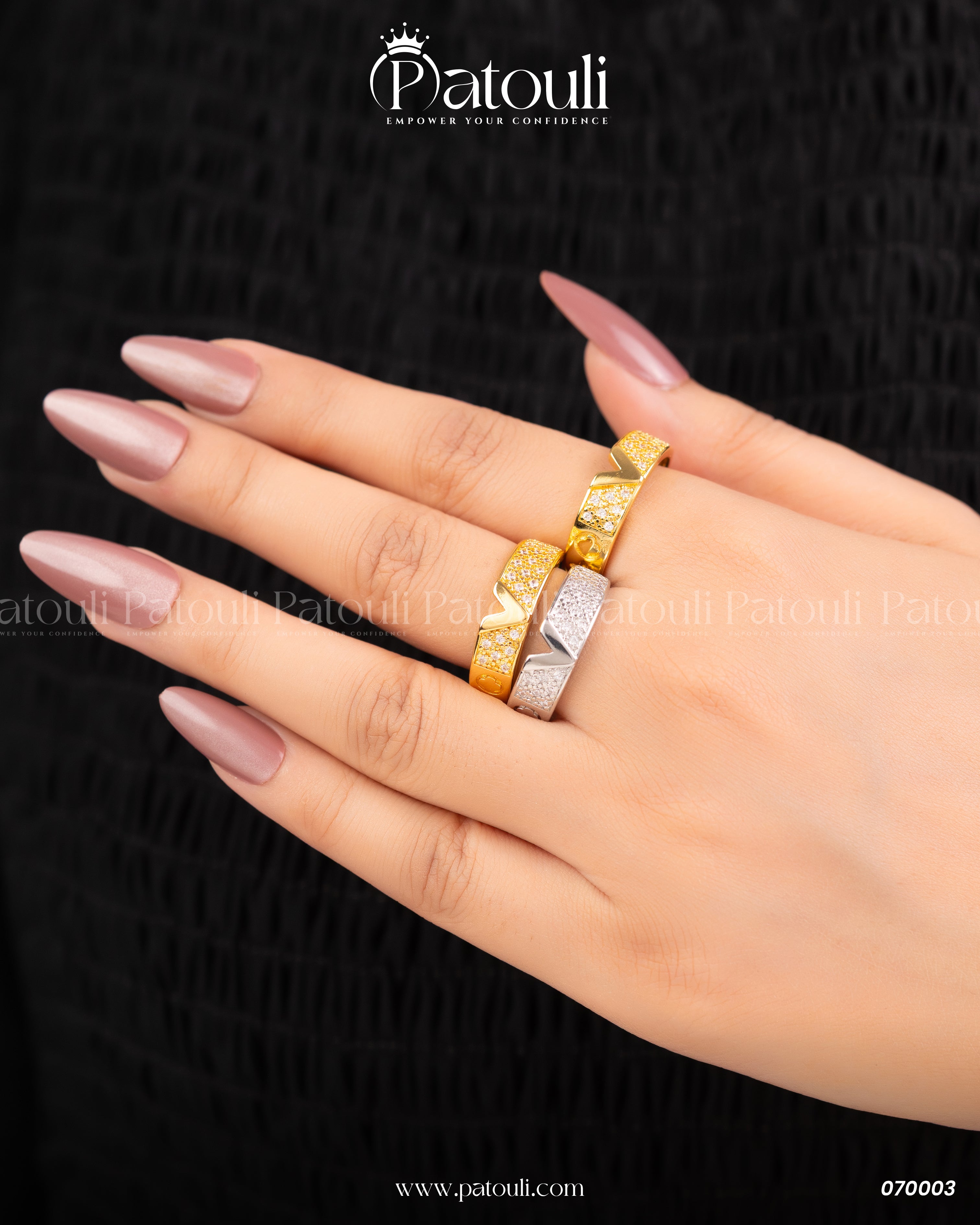 Elegant Golden Bangles With Ring Pack of 3