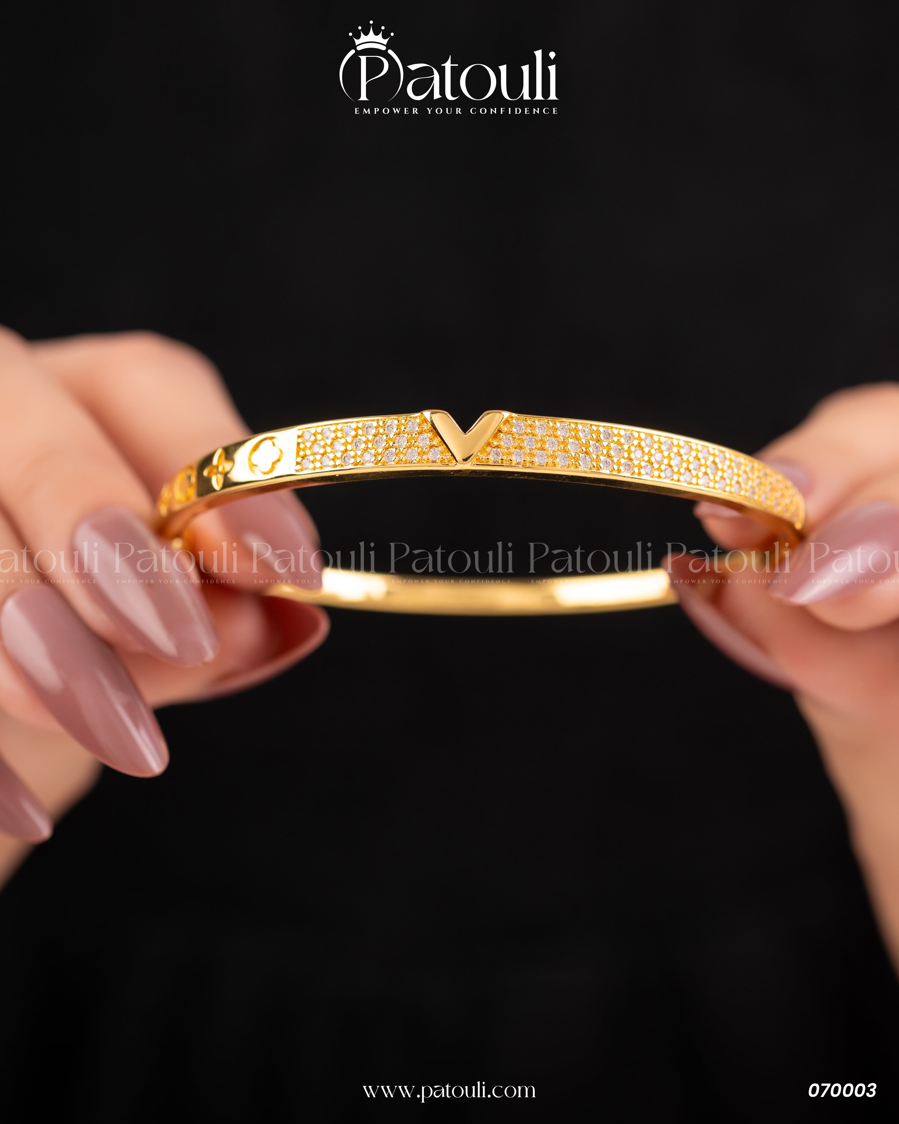 Elegant Golden Bangles With Ring Pack of 3