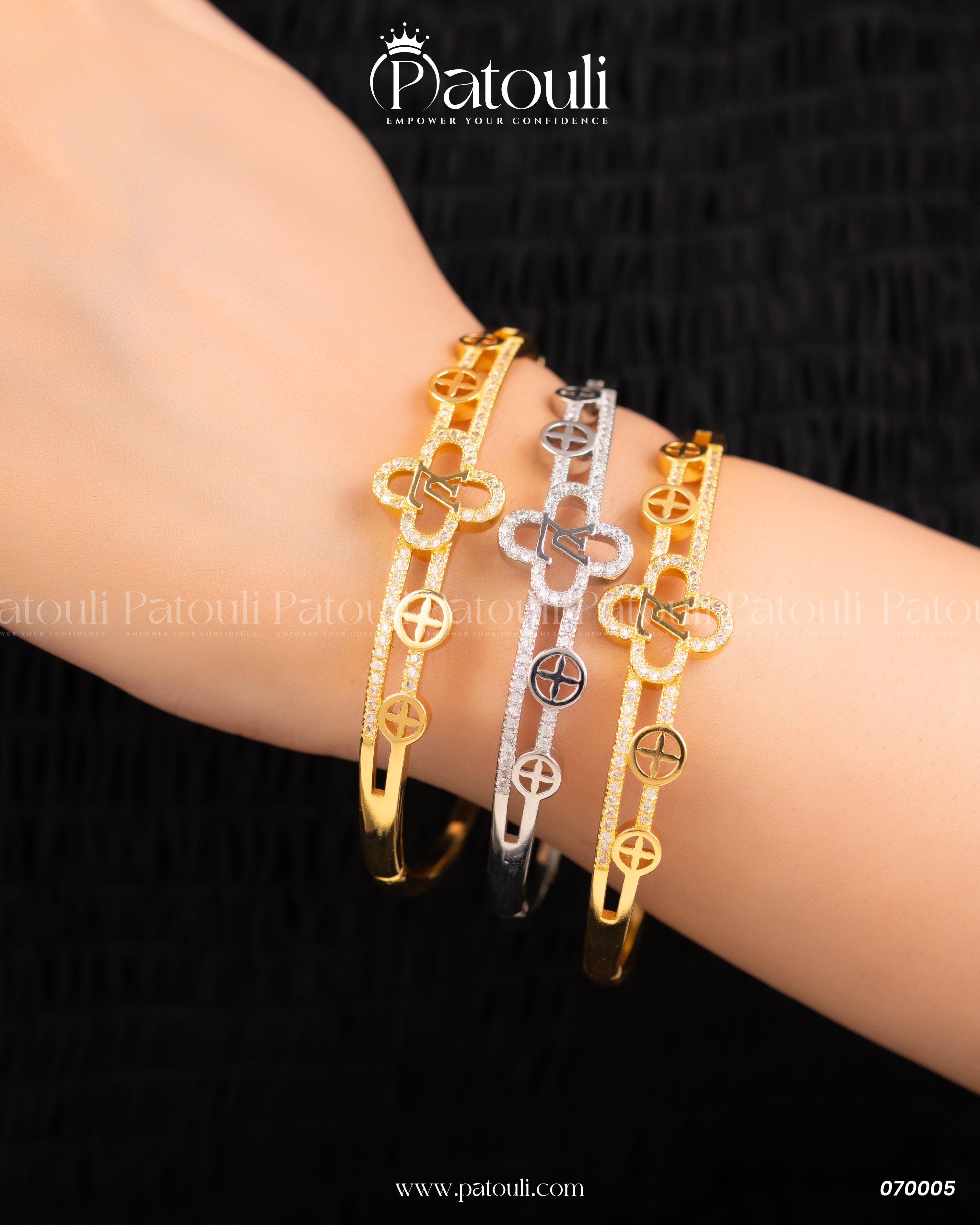 Loop Design Bangles With Ring Pack of 3