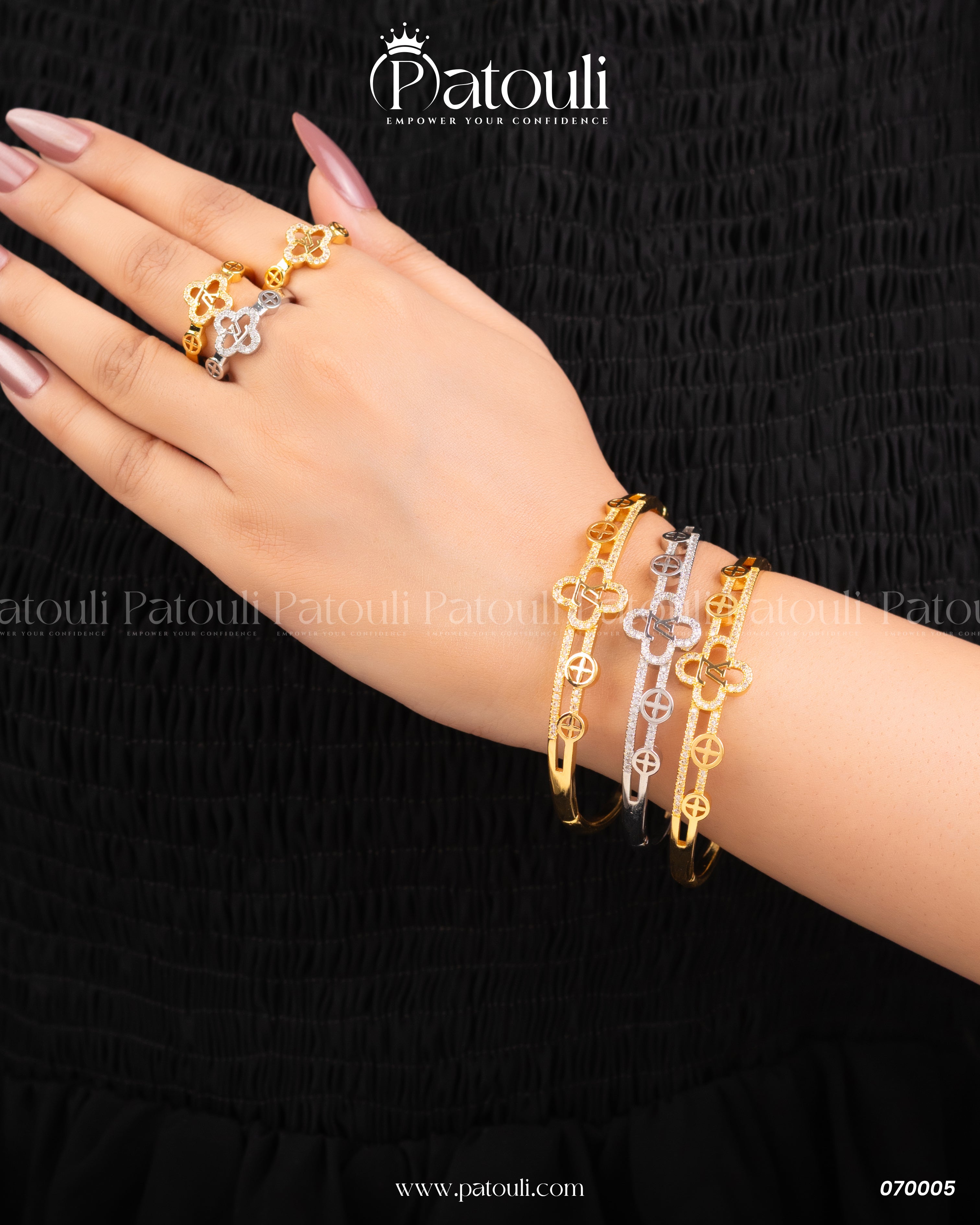 Loop Design Bangles With Ring Pack of 3