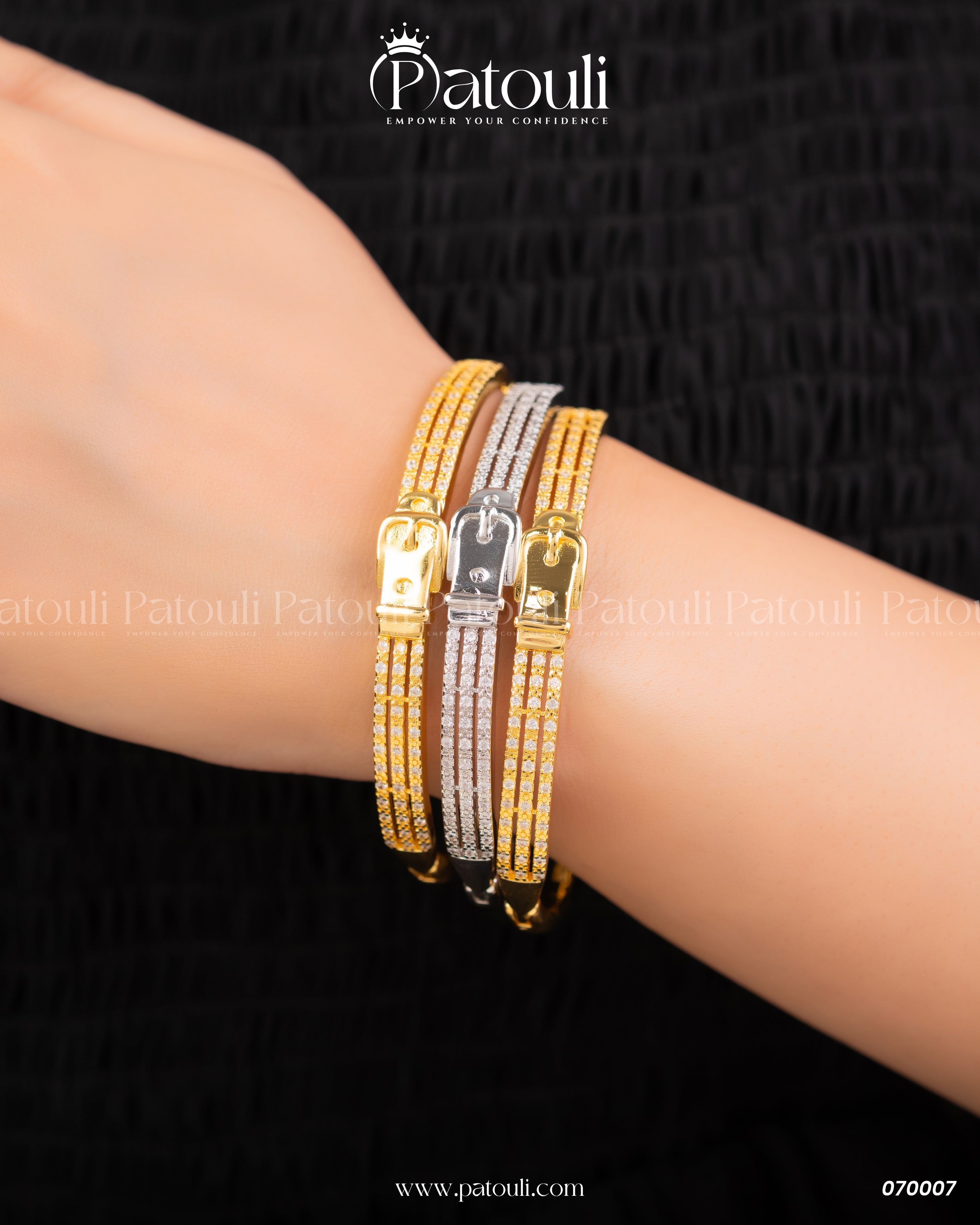 Black Luxe Bracelet With Ring Pack of 3