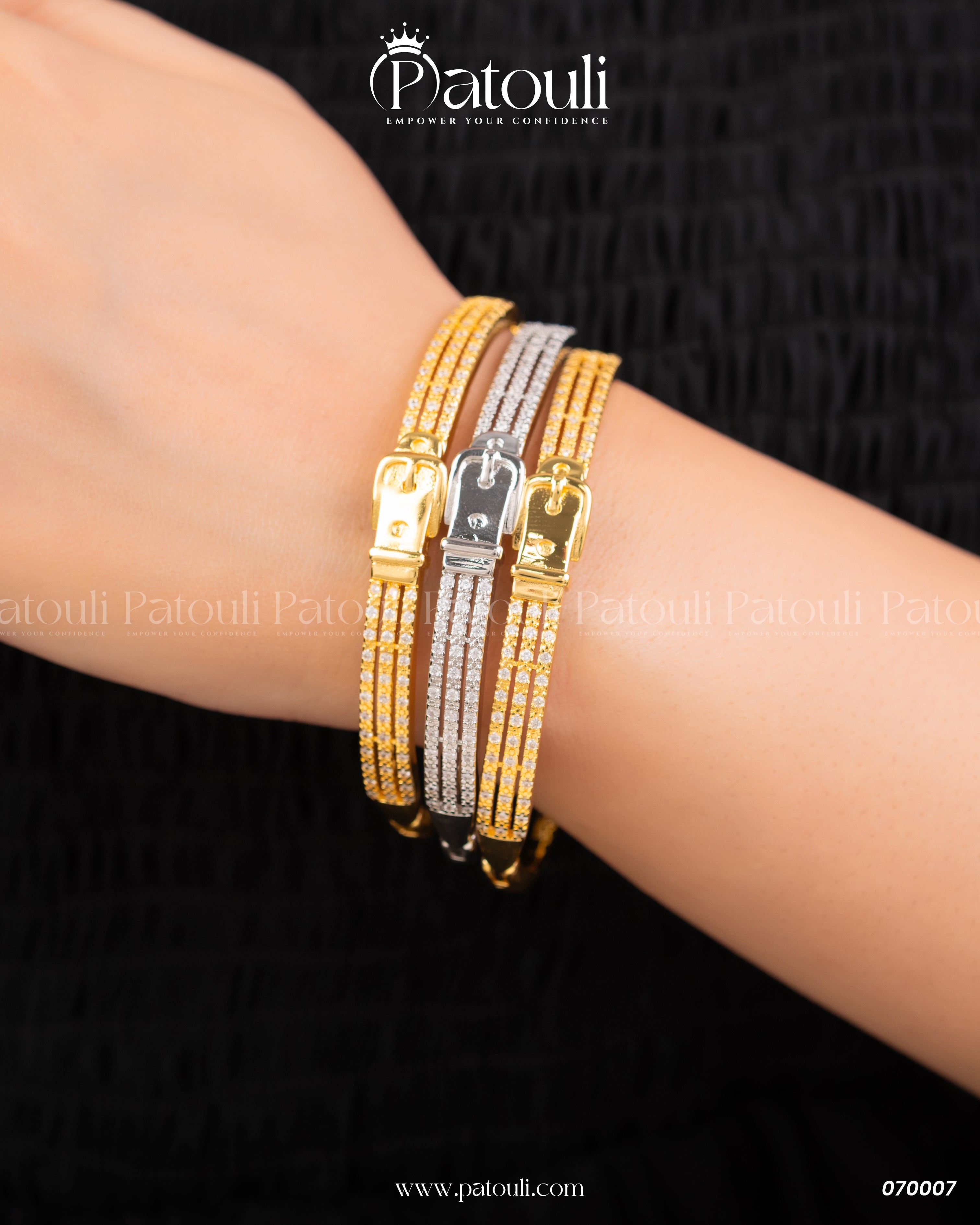 Black Luxe Bracelet With Ring Pack of 3